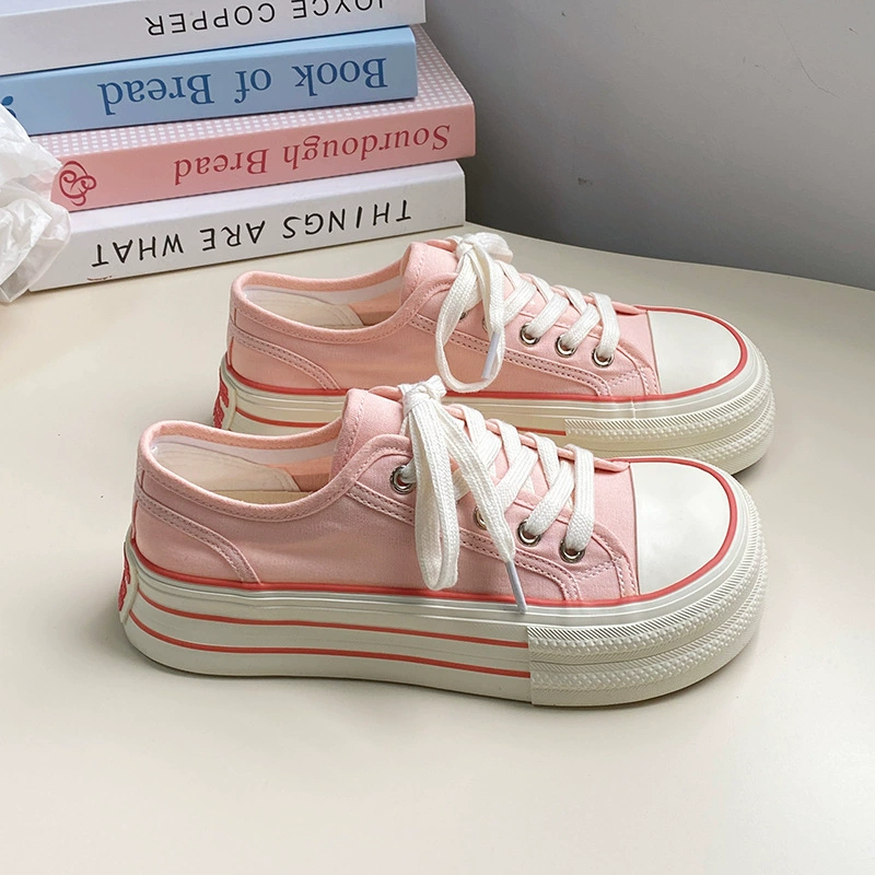 Women's Platform Canvas Sneakers, Breathable Lightweight Summer Shoes, Sizes 35–40