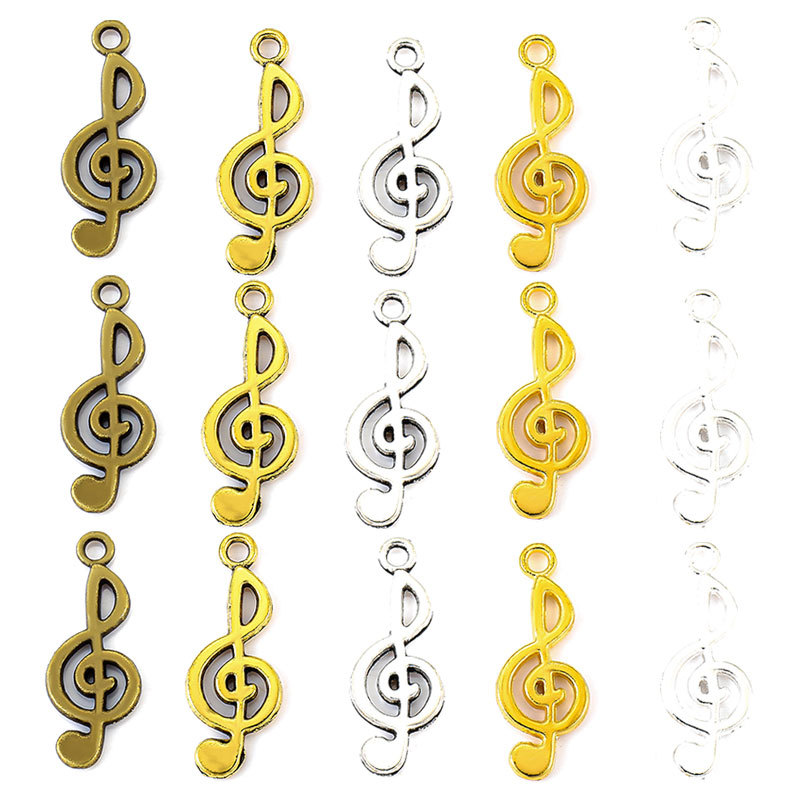 DIY Alloy Jewelry Accessories Music Note Alloy Pendant Vintage Alloy Small Pendant P201