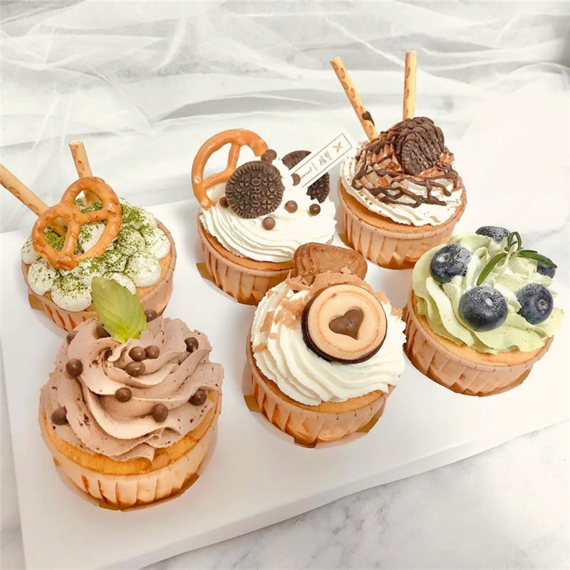 Al por mayor curling muffin resistente a altas temperaturas a prueba de aceite pastel de cumpleaños taza de papel fiesta postre Mesa decoración rollo boca papel titular