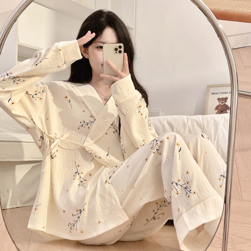 New Comfortable and Breathable Postpartum Clothing for Autumn and Winter, Maternity Hospital Stay, Breastfeeding Pajamas, Women's Loungewear Set