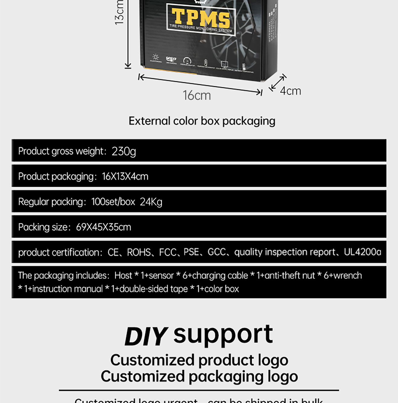 T15-6 Wheel Solar Tire Pressure Monitoring Upgrade Atmospheric Pressure 9.9Bar144Psi Rv Six Tire Pressure