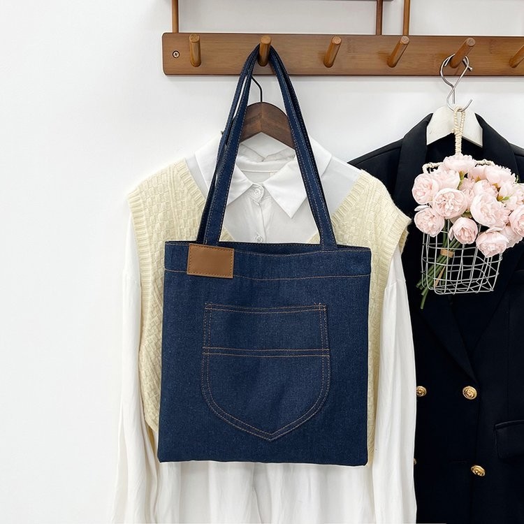 Nueva bolsa de hombro de vaqueros, bolsa de compras de gran capacidad, bolsa de madre, bolsa de arte, bolsa de estudiantes, bolsa de clase simple para viajar.