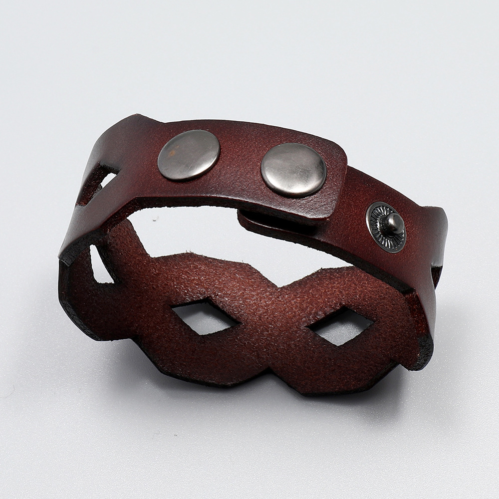 personalized retro hollow first layer cowhide bracelet European and American jewelry