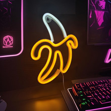 LED发光香蕉霓虹灯网红打卡墙面氛围灯电竞房间酒吧场景卧室装饰