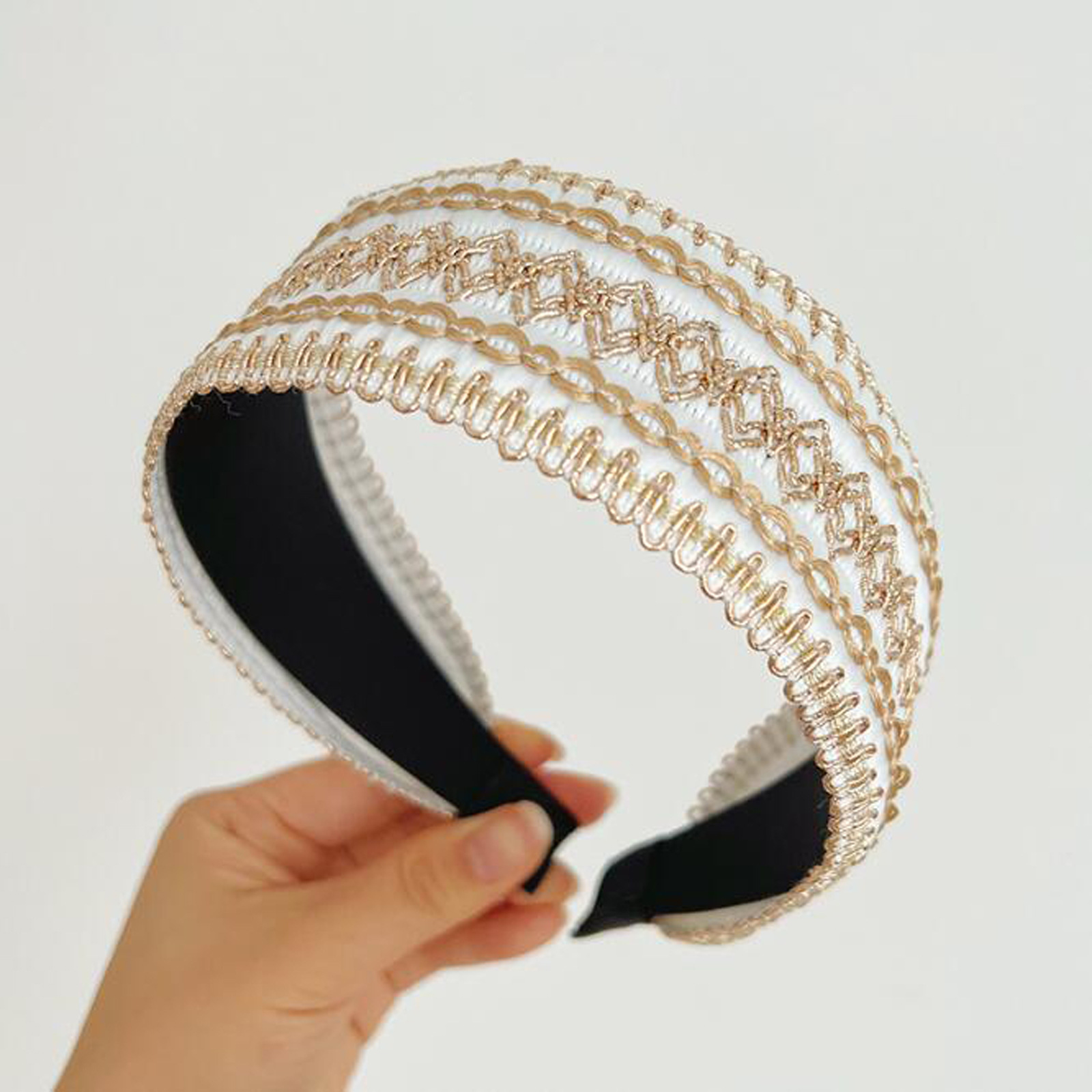 Bandana larga com nó retro para mulher acessório de cabelo_voghion.com