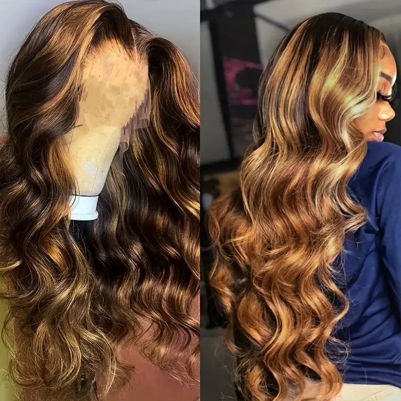 Peruca feminina longa com repartição central, ondas grandes, cabelo cacheado, sintética, tamanho médio, resistente a altas temperaturas, estilo europeu._voghion.com