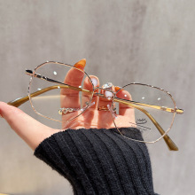 新款超轻多边形眼镜架女素颜百搭早八茶色防蓝光眼镜框男可配近视