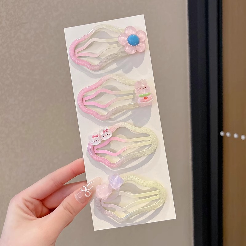 Pinza bb de color dopamina para niños cabello roto estrella de cinco puntas horquilla para niñas que no lastima el cabello, pinza para el cabello con flequillo para bebés, accesorios para el cabello lindos