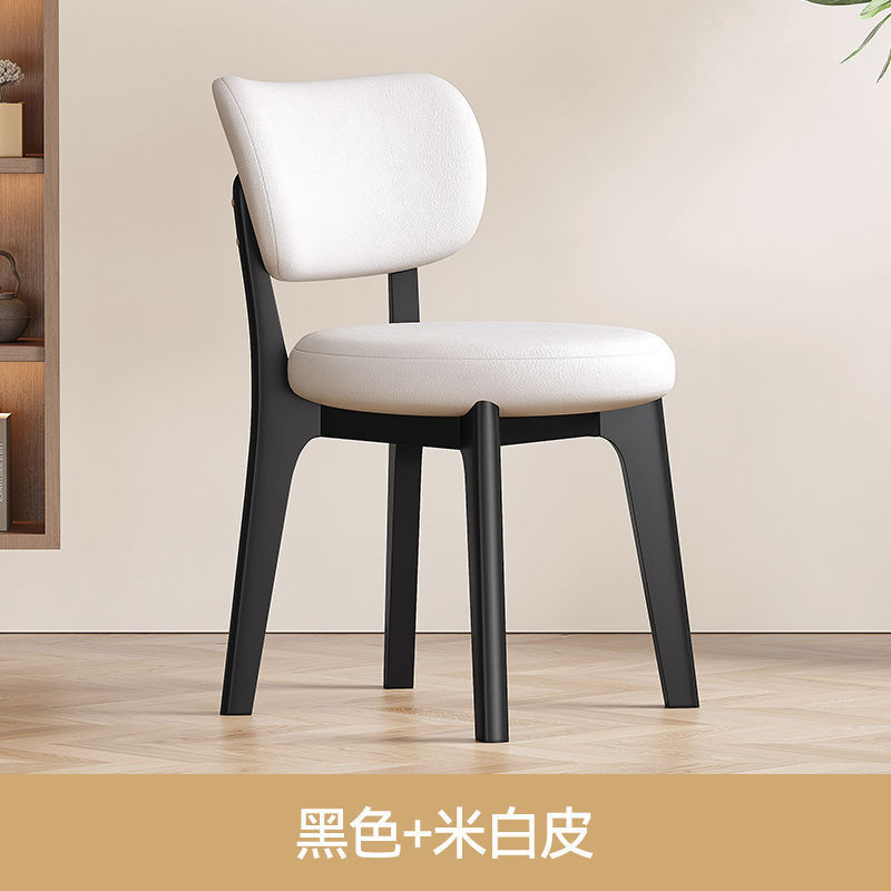 北欧スタイルの無垢材のダイニングチェア、家庭用、小さなアパート、シンプル、軽い高級ホテルのレストランの背もたれ椅子、化粧スツール|undefined