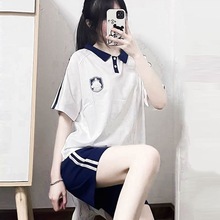 可爱软妹运动套装女夏学生韩版少女宽松休闲学院风短袖短裤两件套