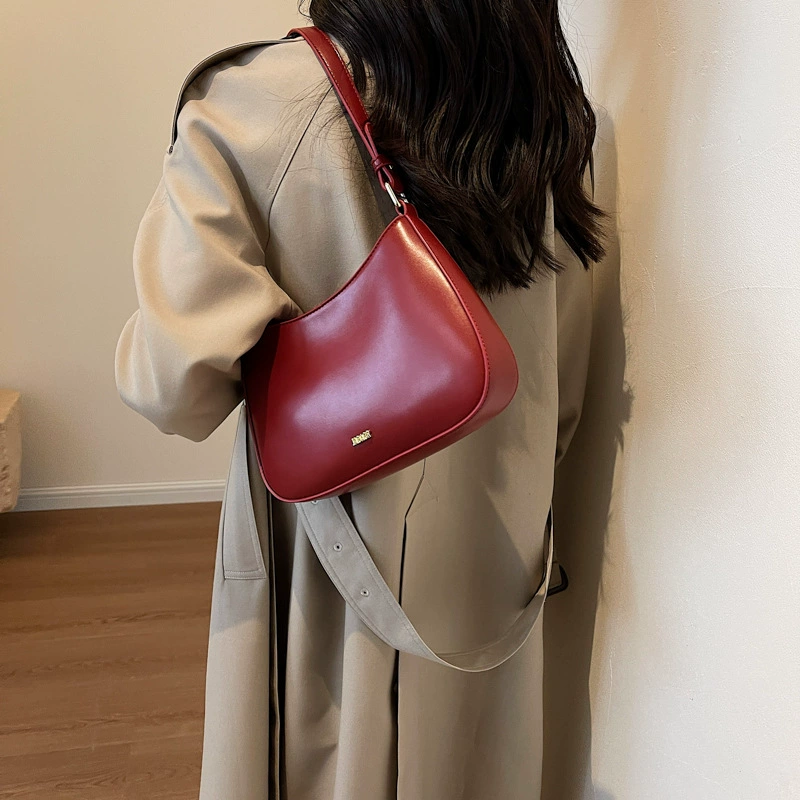 Burgundy underarm bag, shoulder bag for bride, small bag, high-end