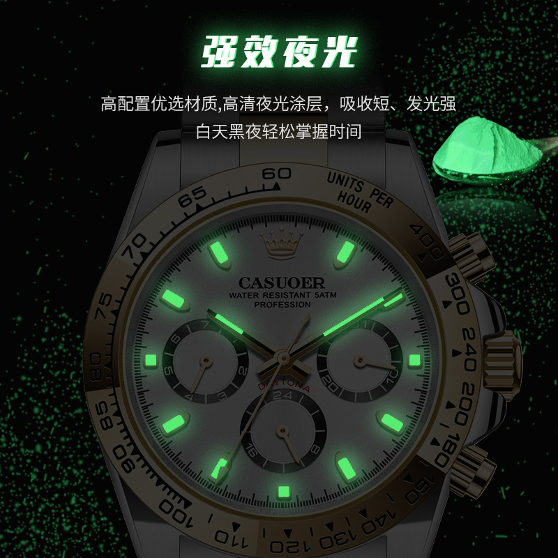 CASUOER 시계 남자의 자동 기계 시계 팬더