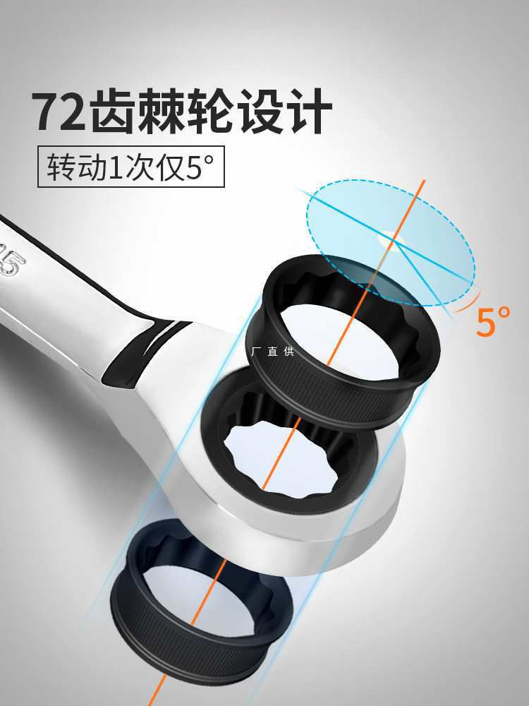 绿林双向棘轮扳手套装小快速扳手工具大全梅花两用开口扳手多功能