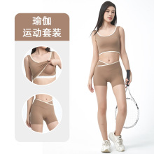 丝格图跨境女运动内衣背心带胸垫修身显瘦美背透气速干瑜伽服套装