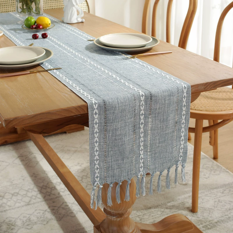 Cross -border Amazon Simple handmade hand -woven hollow Su Table flag household American rural Christmas table cloth desktop
