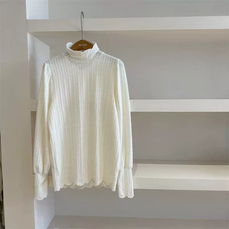 Elastic soft lace base long-sleeve