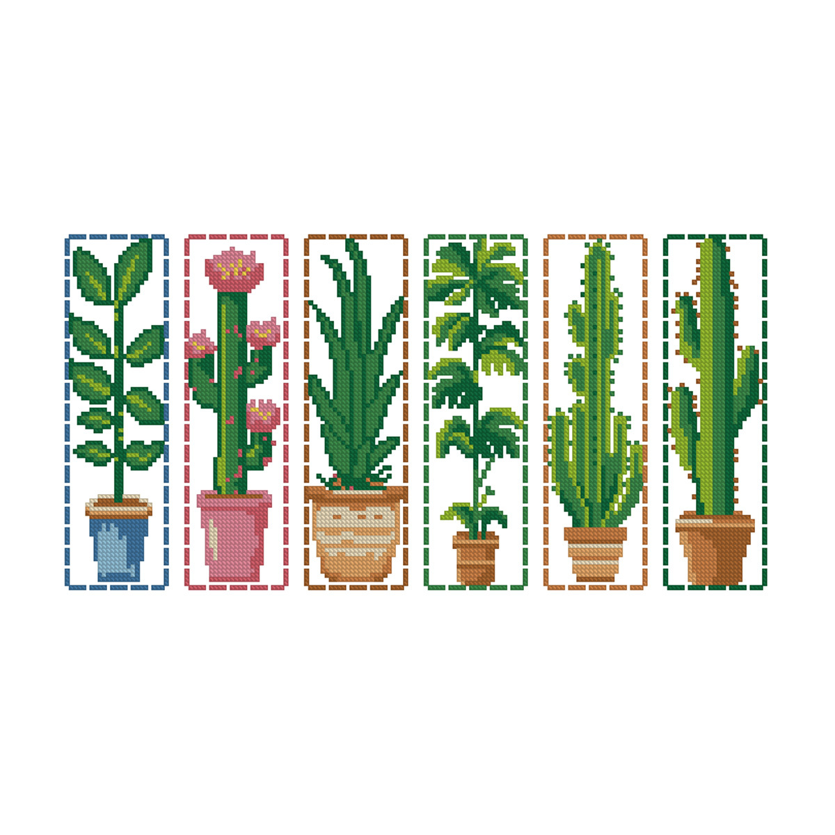 Mona Lisa Royal Cross Stitch Marcador-Cactus Plant Nuevo estilo Sala de estar fresca y simple Estudio Bordado hecho a mano image 5