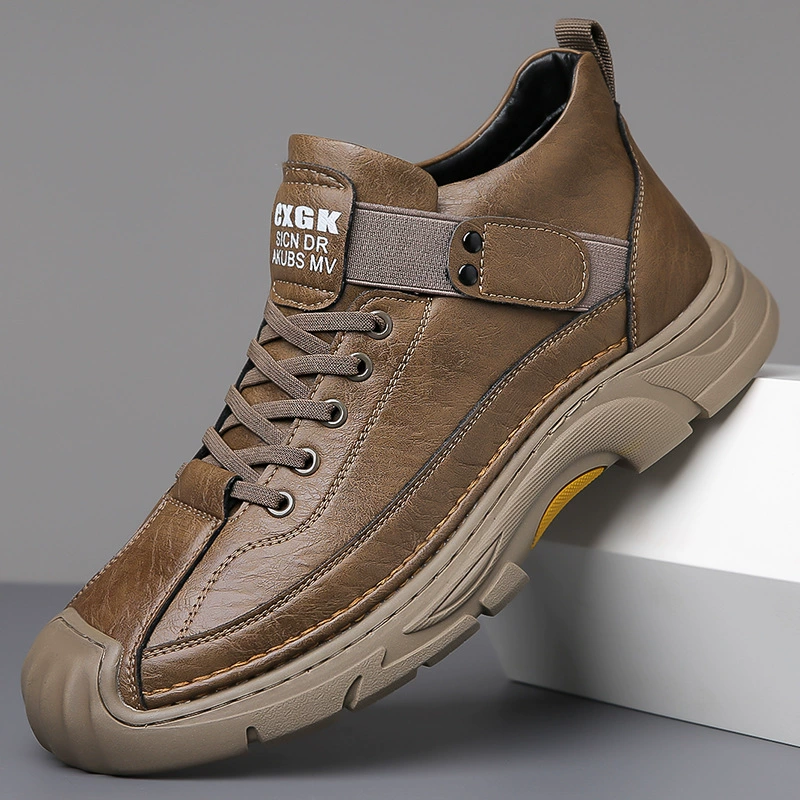 Мужская альпинистская обувь 2023 Весна и осень новые кожаные ботинки с педалью, спортивная обувь на открытом воздухе с мягкой подошвой, повседневная мужская обувь