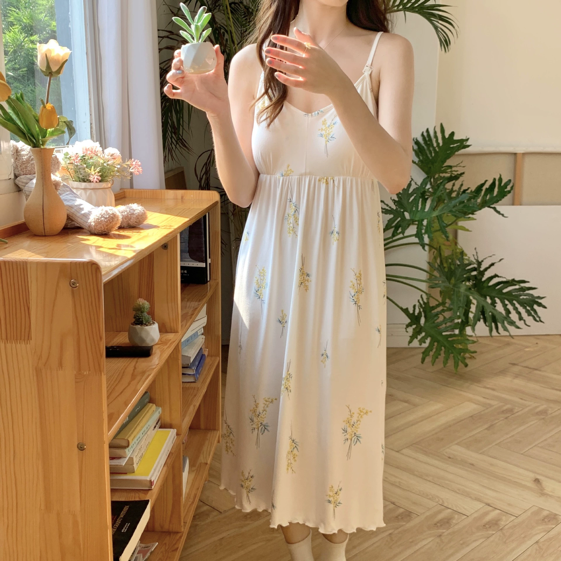 В наличии [3310] Новая летняя юбка для кормления грудью из модала Pure Desire Wind платье на тонкой лямке Домашняя ночная рубашка