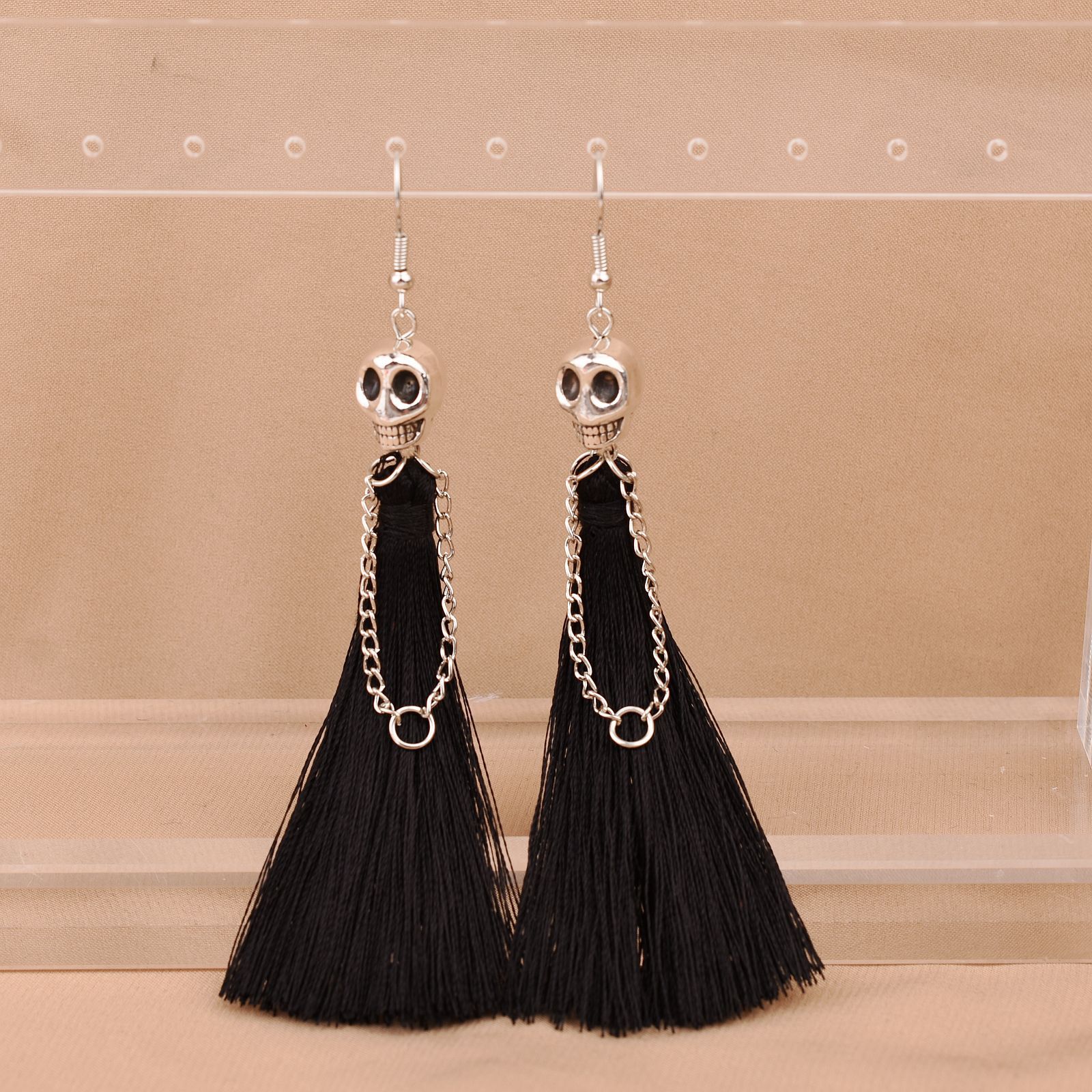 25g Weight Iron Ear Needle Material Drop Earrings Classification 1 Pair Quantity Holiday, Festival Occasion Zinc alloy Material Halloween Festival Solid Color Pattern Women's Gender Plating Design Punk Style 1 Pair Halloween Punk Solid Color Plating Zinc Alloy Drop Earrings 3