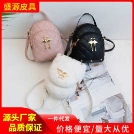 女包2024新款天鹅吊饰绣花双层手提背包休闲迷你包mini backpack