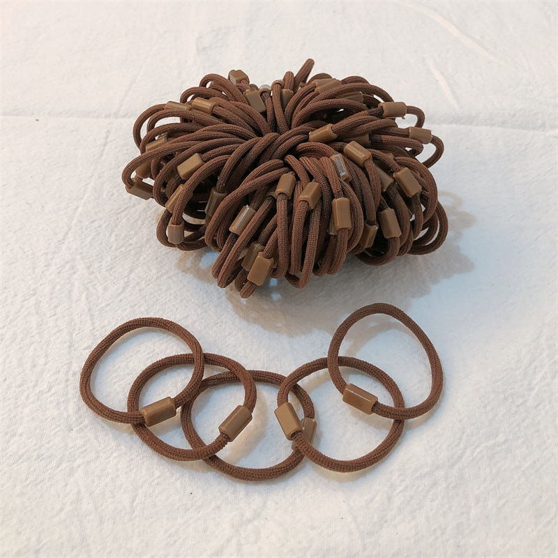 [Pequeño anillo largo con hebilla] DIY niños materiales hechos a mano cuerda de cabeza de alta elasticidad color caramelo no daña correa de cabello tocado