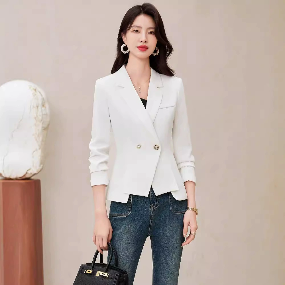 White suit, autumn set, work overall, high-quality style