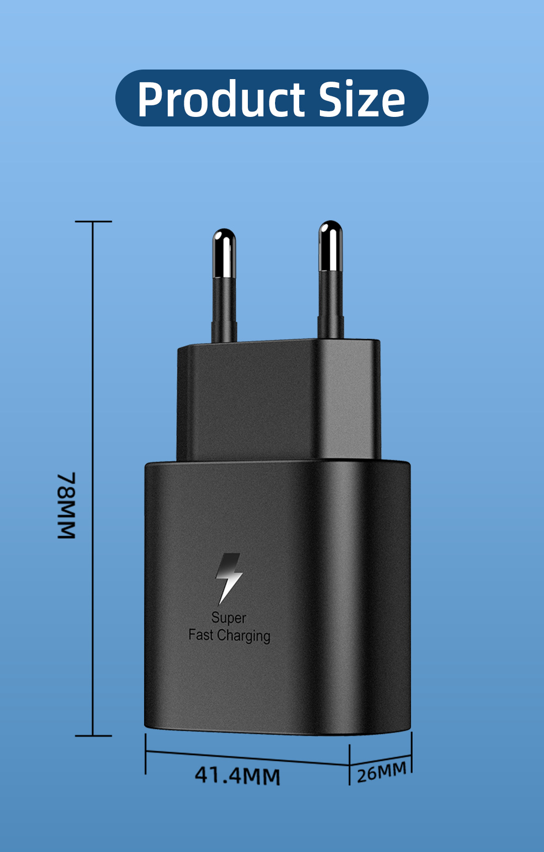 Chargeur de téléphone portable PD25W adapté au protocole Samsung S21/22PPS hea, charge ultra rapide noir stanar européen_voghion.com