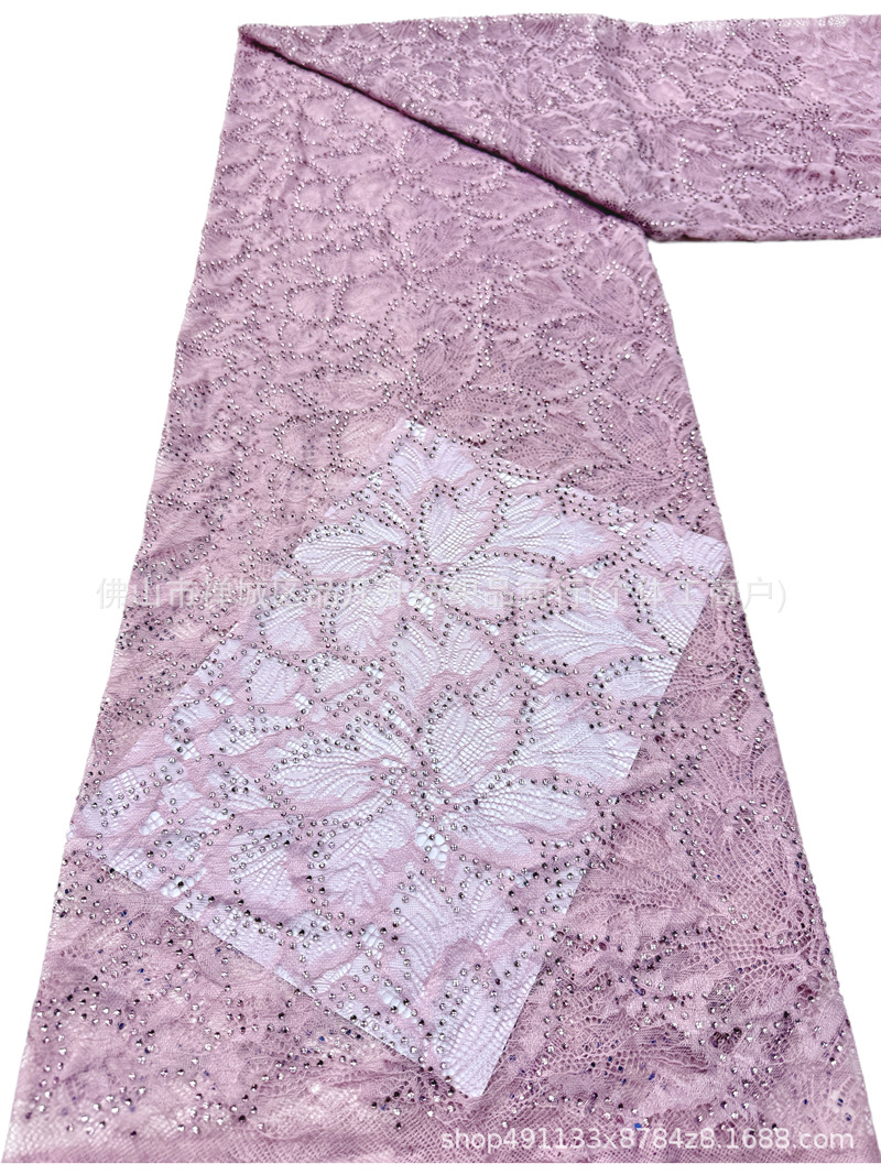 Nuevo hueco flor de encaje fondo tela de perforación caliente pesada cola de pez vestido de boda vestido de noche brindis tela spot