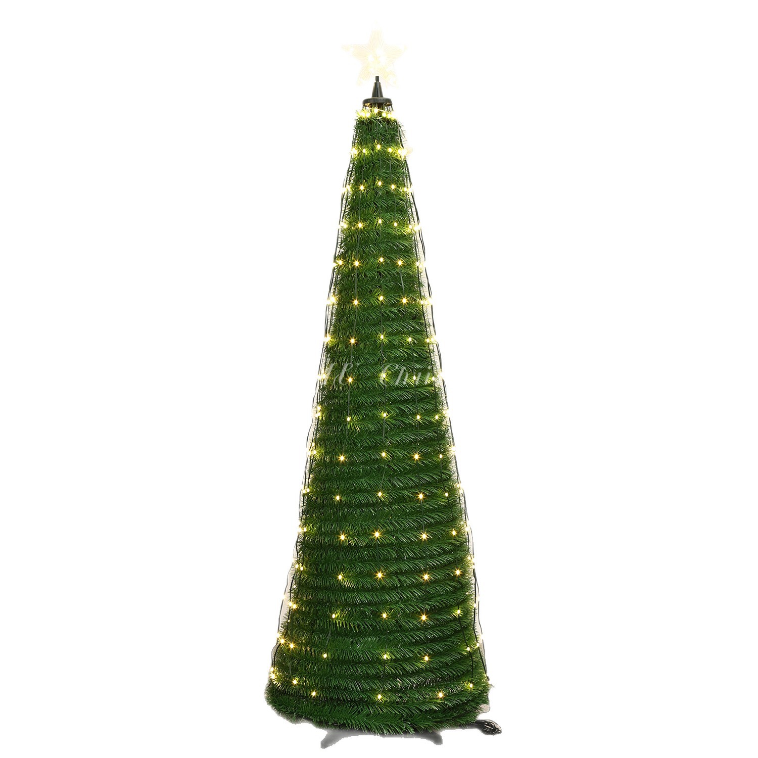2026 nuevo producto transfronterizo plegable ecológico PVC con luz verde árbol de Navidad árbol de decoración de Navidad