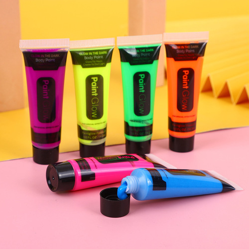 Cross-border water-based environmentally friendly fluorescent facial finger paint Halloween dance washable face paint body paint