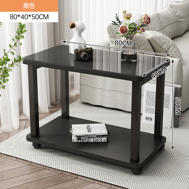 블랙 80*40*50cm [이동바퀴 포함★강화유리 조리대]