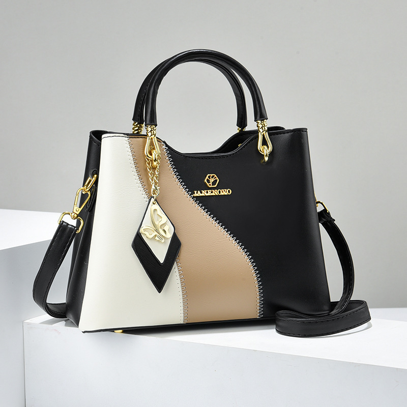 Bolso a juego de color para mujer 2023 nuevo bolso versátil contraste color gran capacidad bolso de hombro de moda