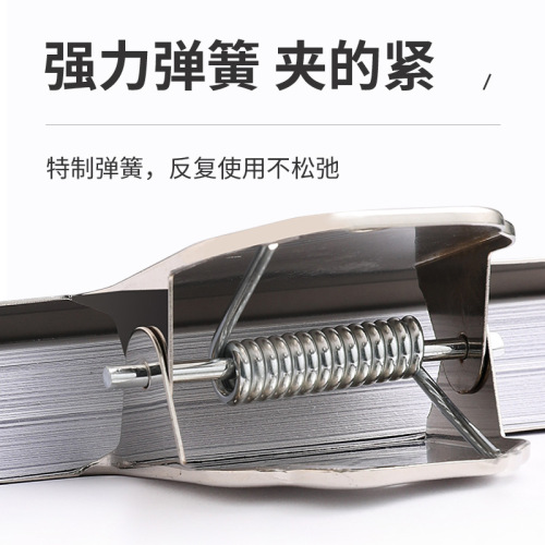 Stainless steel mountain-shaped clamp art student drawing board clip binding clip office supplies invoice clip black swallowtail clip wholesale