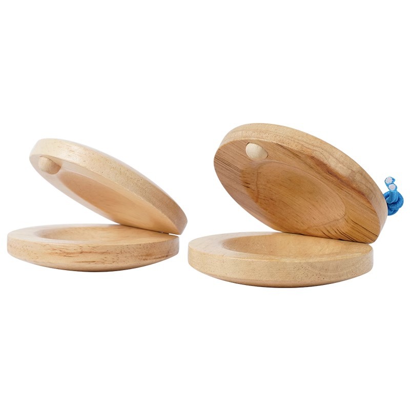 Tablero de baile de troncos, ayudas didácticas para niños, instrumentos de percusión sensorial para niños, instrumentos musicales de Orff, castañuelas de madera, castañuelas de madera