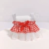 Red plaid gauze skirt