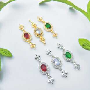 14K��ɫ�Ƕ��ʯ�p�h��p���ʯ�����yɫ�����B�Ӽ�DIY�ִ����