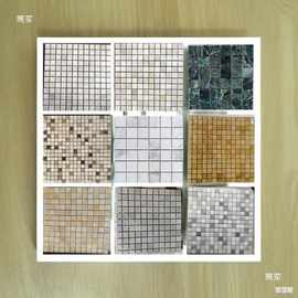 背胶自粘马赛克店招KTV爵士白灰木纹大花绿金碧瓷砖浅啡网垒德株