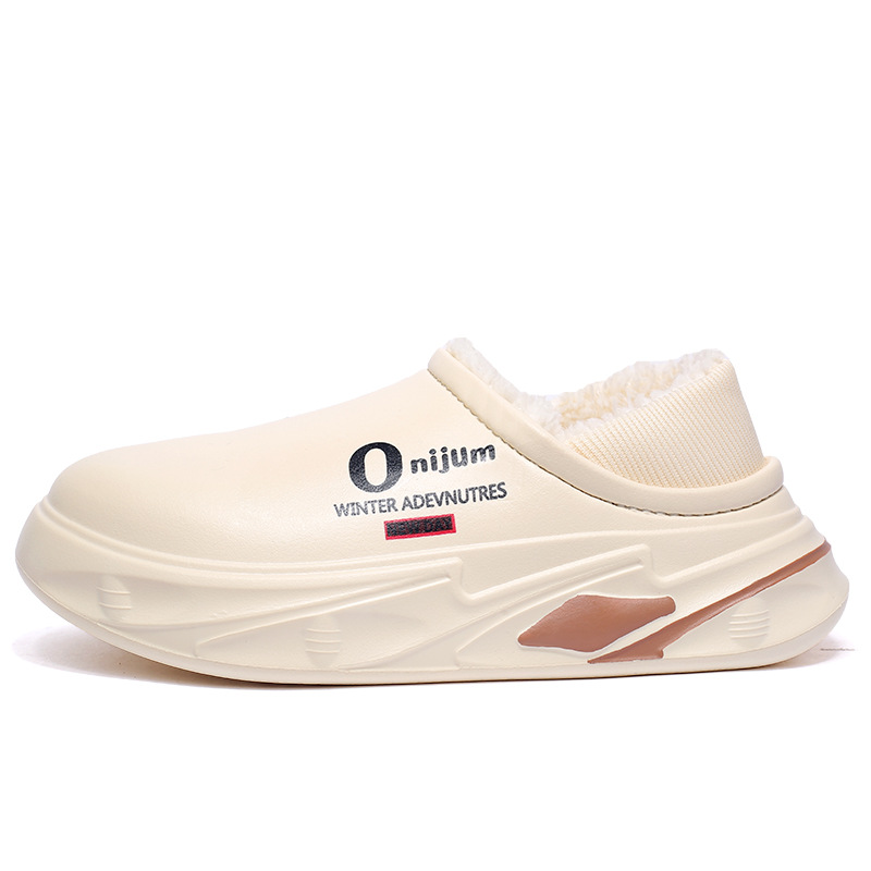 Pareja de zapatos de algodón invierno nuevo estilo ropa exterior cálidos zapatos de hombre de suela gruesa más terciopelo a prueba de frío pisando la mierda con zapatillas de algodón zapatos de mujer