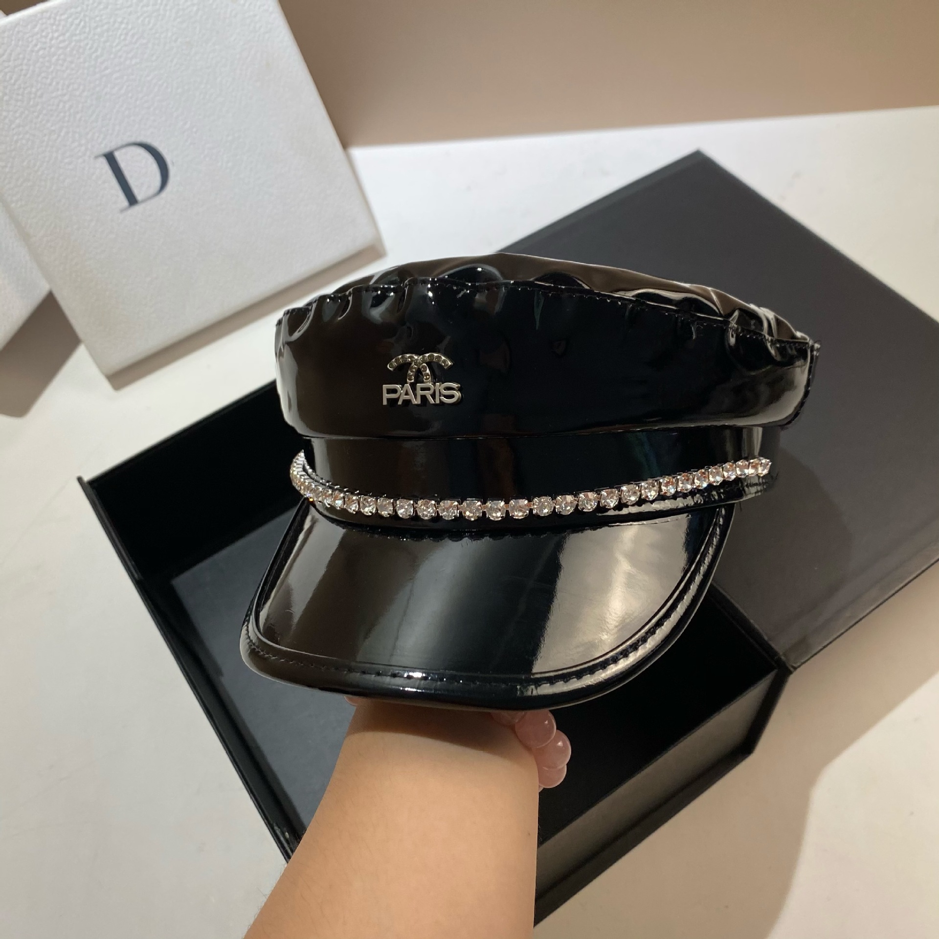 Xiaoxiang Fengshui Diamant Lys Læder Marineblå Personlig Moderapport Børn Forår og Efterår Sød Cool Pige_voghion.com