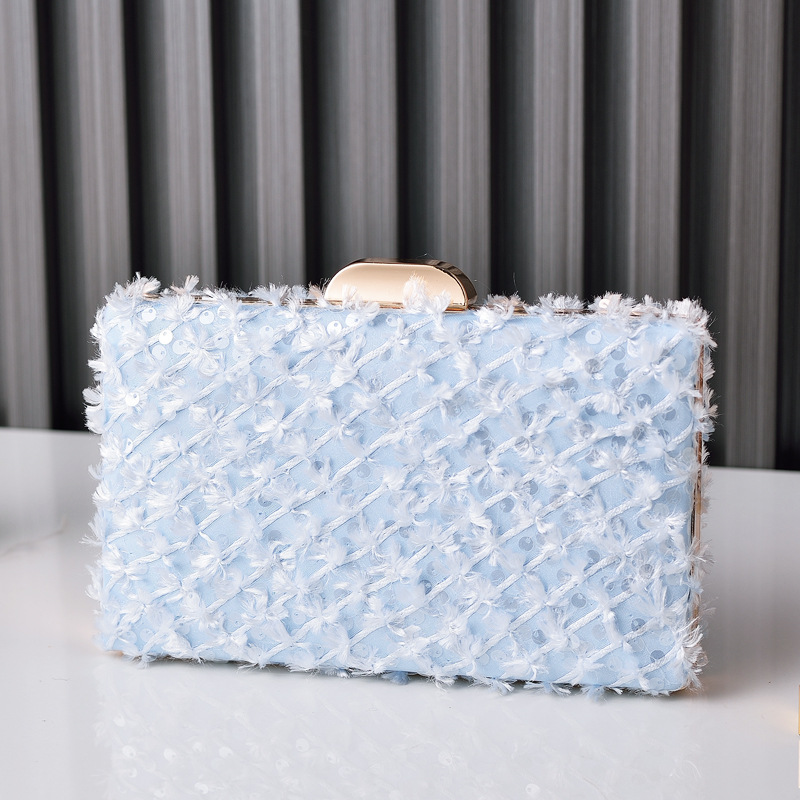 Nuevo bolso de cena de lentejuelas, bolso cheongsam retro de terciopelo, bolso de traje de alta gama de todo fósforo negro, fabricante de venta caliente transfronterizo