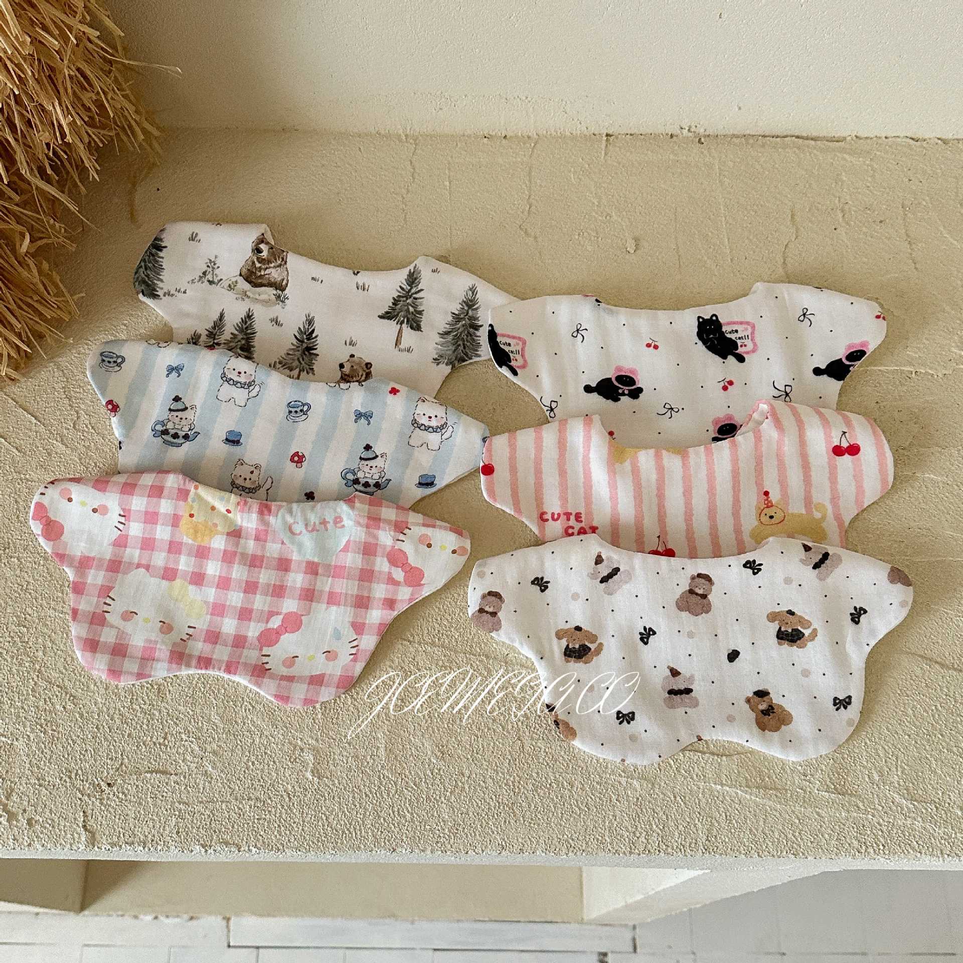 Ins Korean Baby Bib Pure Cotton Gauze Newborn Spit Towel Absorbent High Color Value Baby Bib Class A