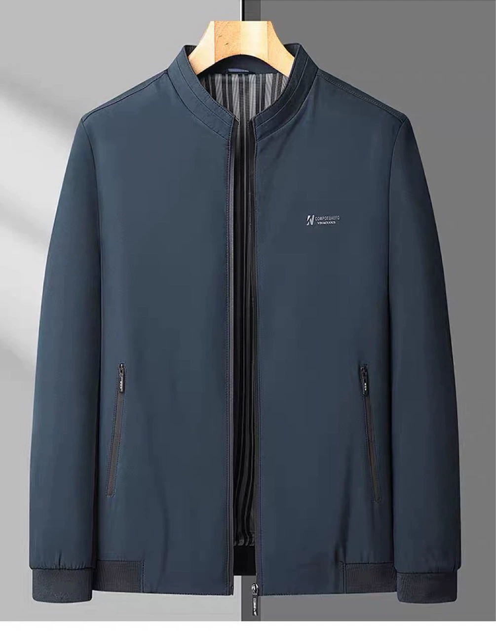 2306 мужская куртка средних лет, мужская Тонкая куртка, приталенная куртка с круглым вырезом в Корейском стиле для папы, куртка с длинным рукавом