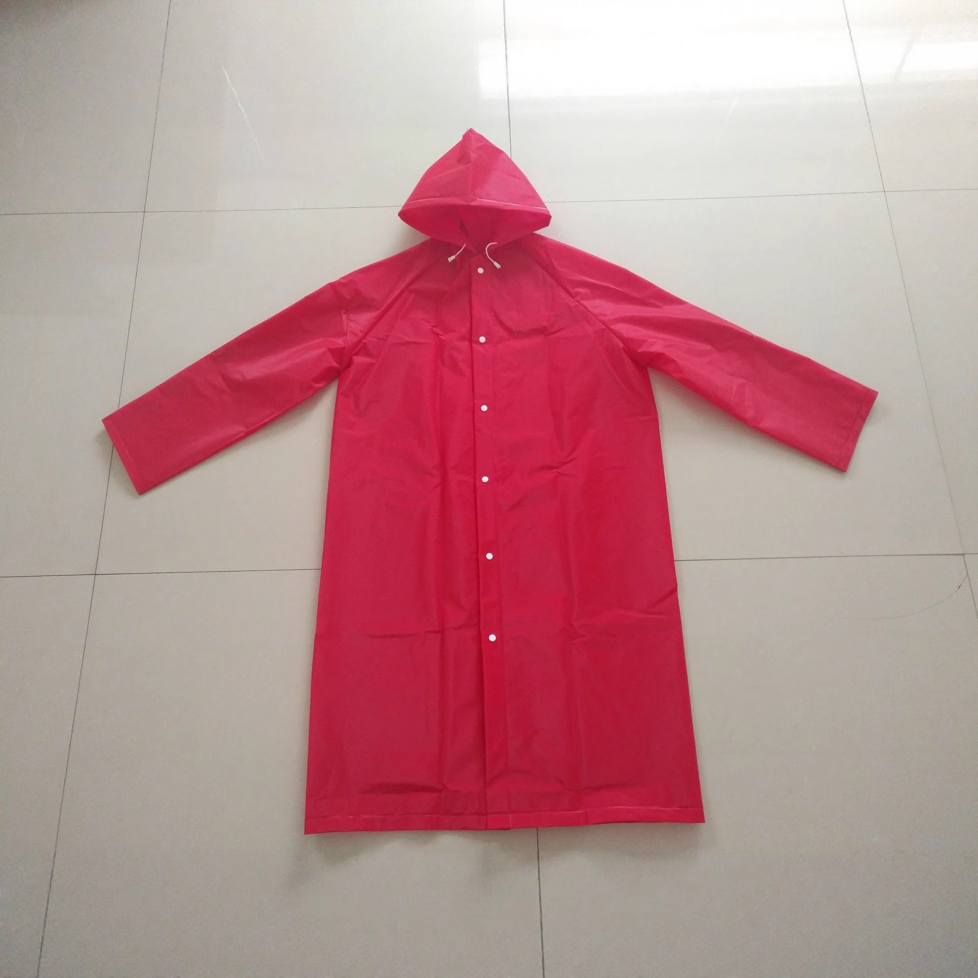 红色PVC长款雨衣  源头工厂 可定制 户外旅行 可混色批发
