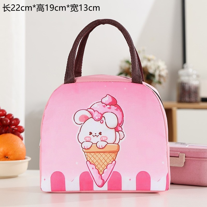 Bolsa para lonchera con aislamiento de papel de aluminio, bolsa de mano con dibujos animados, bolsa de almuerzo para el trabajo de estudiantes, bolsa de almuerzo con aislamiento para niños, bolsa bento.