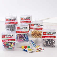 Colored 28MM Colored Paper Clips Silver Paper Clips Colored Push Pins Silver Push Pins Office Stationery Clips