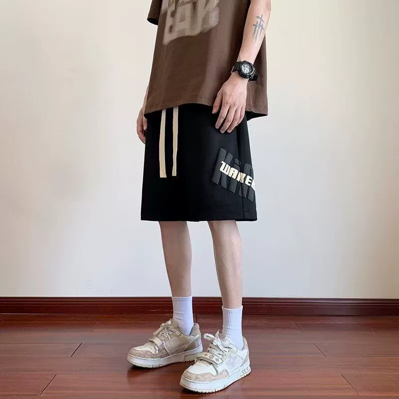 Летние повседневные шорты для мужчин, модный бренд ins, свободная повседневная модная верхняя одежда, универсальные шорты средней длины в корейском стиле, модный бренд