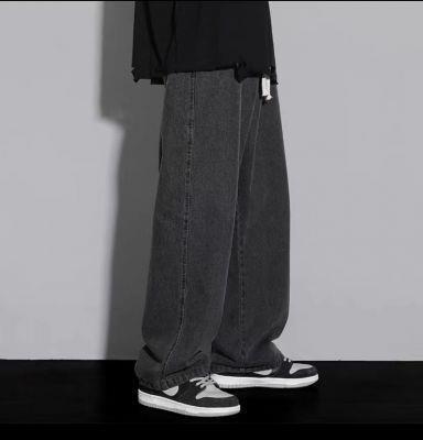Straight-leg men's jeans  summer thin model streetwear loose drop sensation wide-leg flowing ground-length casual pants