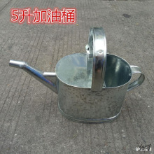 铁皮空油桶热卖手工制作5L白加长嘴油壶备用装带盖