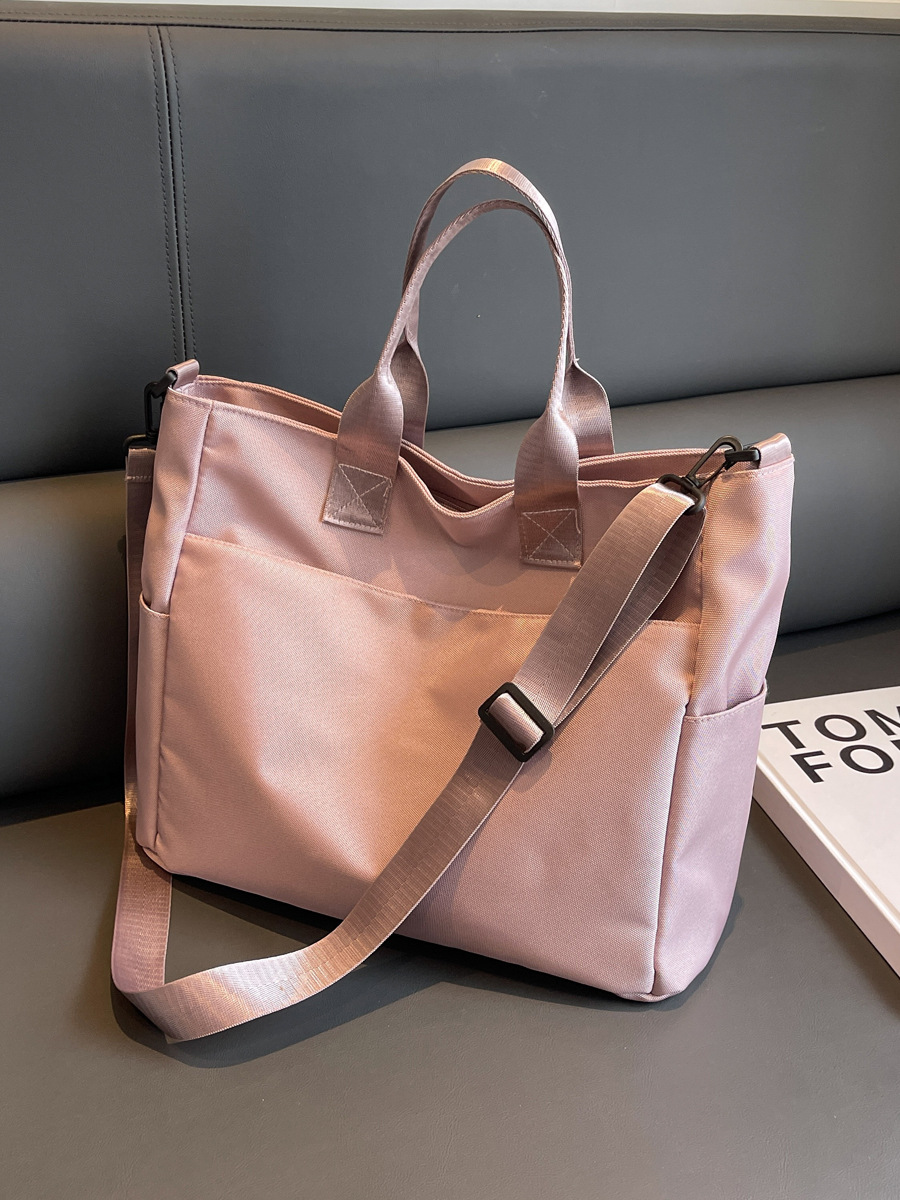 Bolso de mano de gran capacidad para mujeres bolso de hombro de trabajo de cercanías bolso de clase de estudiante universitario simple bolsa de mensajero Oxford tela